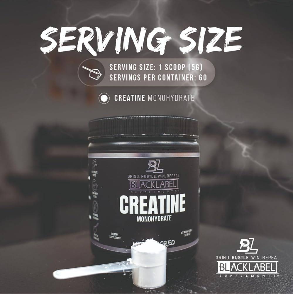 BLACKLABEL Creatine Monohydrate Powder Unflavored - 10.58 oz - image 4