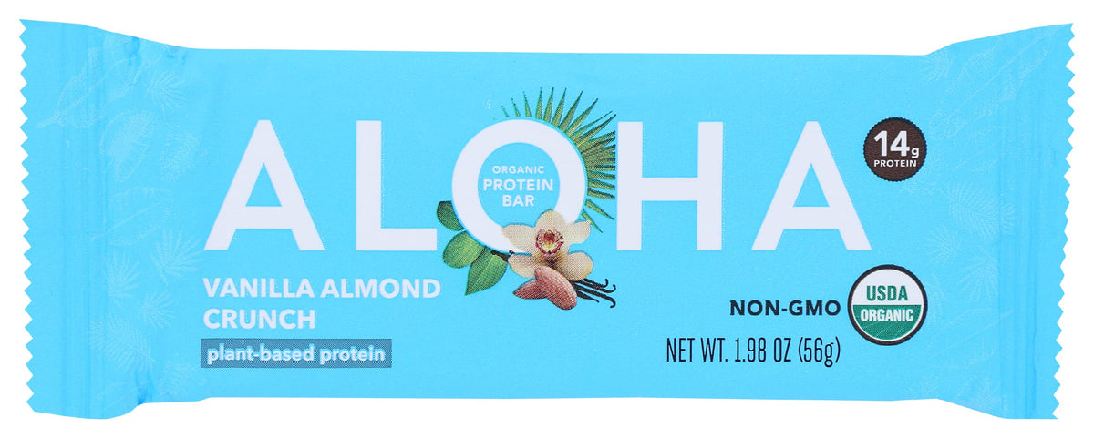 ALOHA Organic Vanilla Almond Crunch Protein Bars - 12 Count