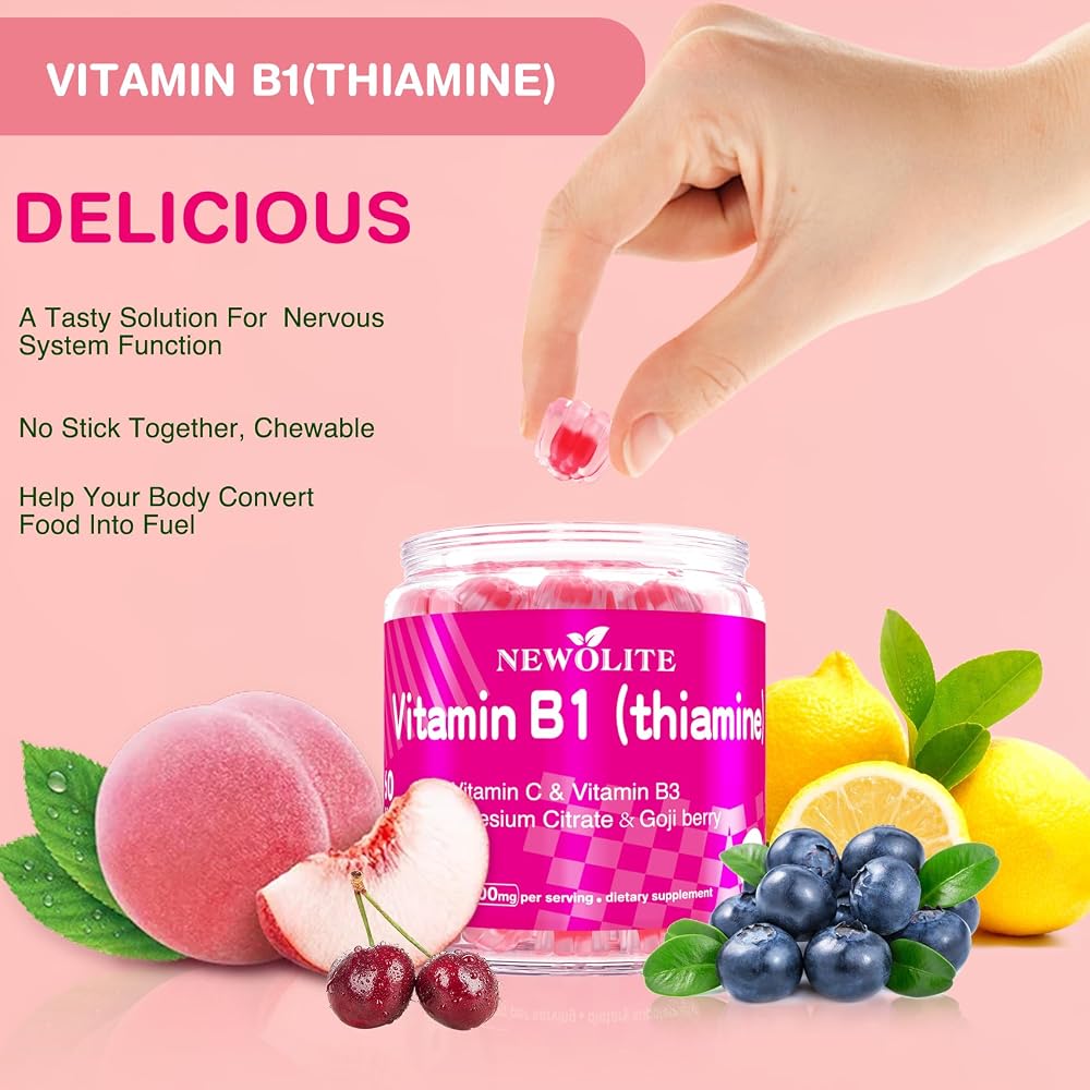 NEWOLITE Vitamin B1 Thiamine 500mg Gummies - 60 Count - image 4