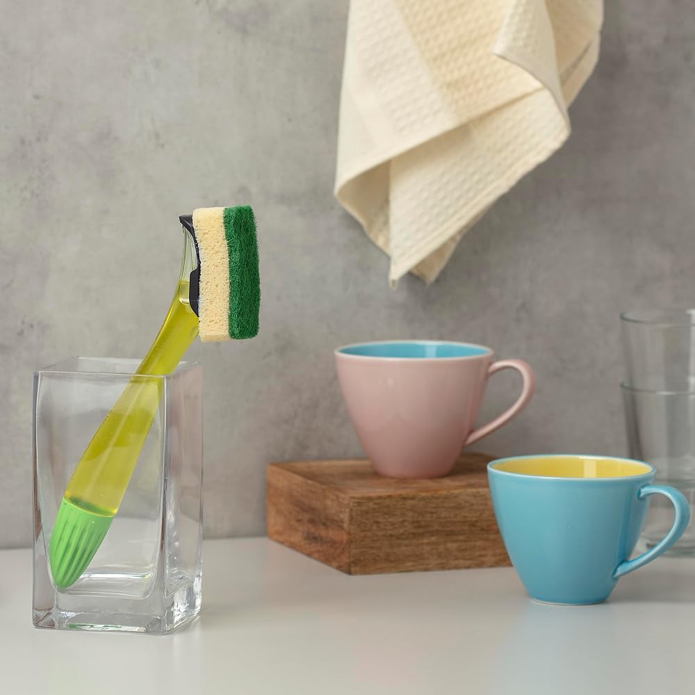 Dishmatic Dishwashing Brush Handle with Refills - 1 Handle & 6 Refills - image 3