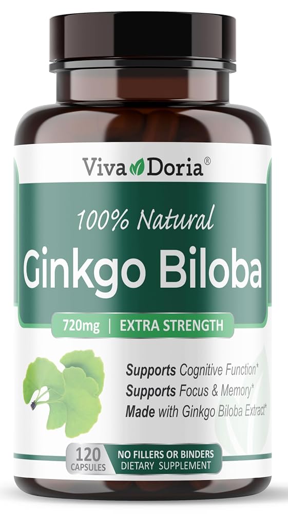 Viva Doria Ginkgo Biloba 720mg Brain & Memory Support - 120 Capsules