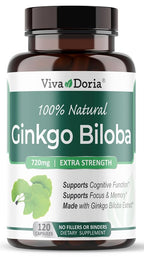 Viva Doria Ginkgo Biloba 720mg Brain & Memory Support - 120 Capsules