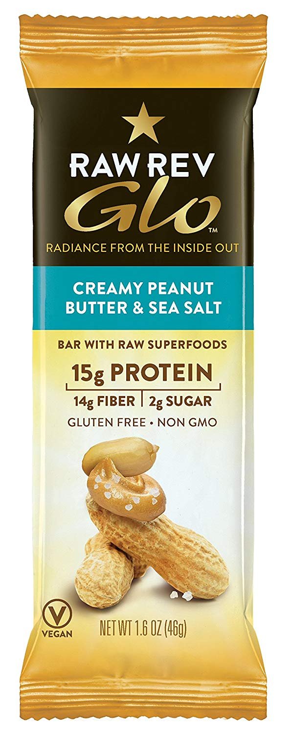 Raw Rev Glo Vegan Protein Bars Creamy Peanut Butter & Sea Salt - 72 Count