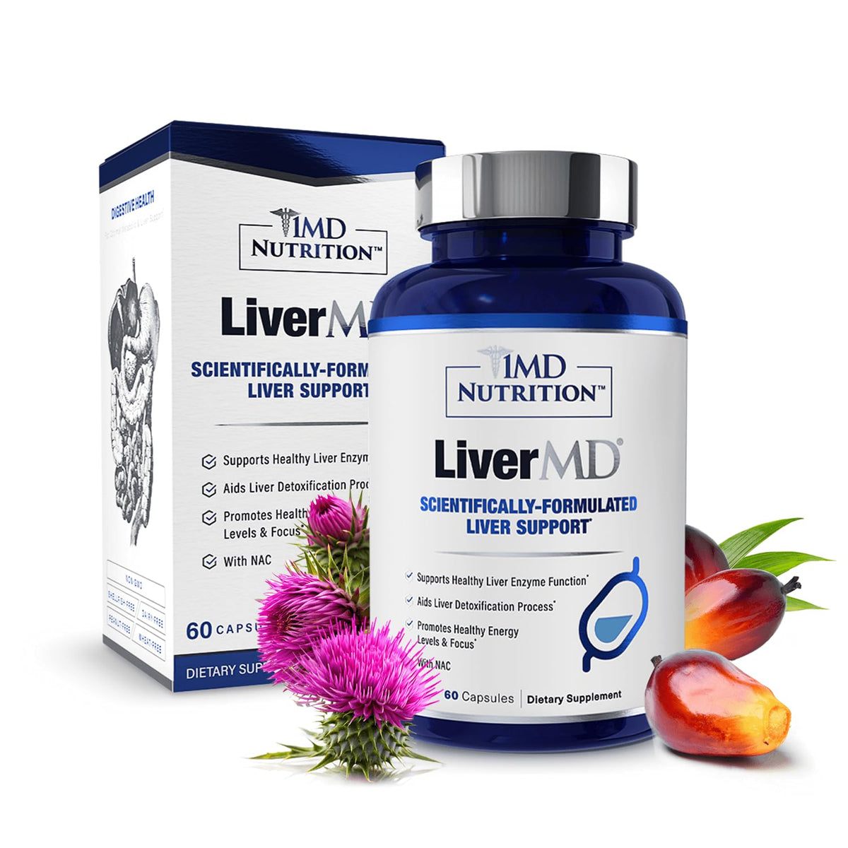 1MD Nutrition LiverMD Liver Support Supplement - 60 Capsules