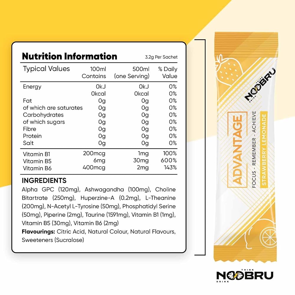 Noobru Advantage Nootropic Brain Supplement - 20 Sachets - image 2