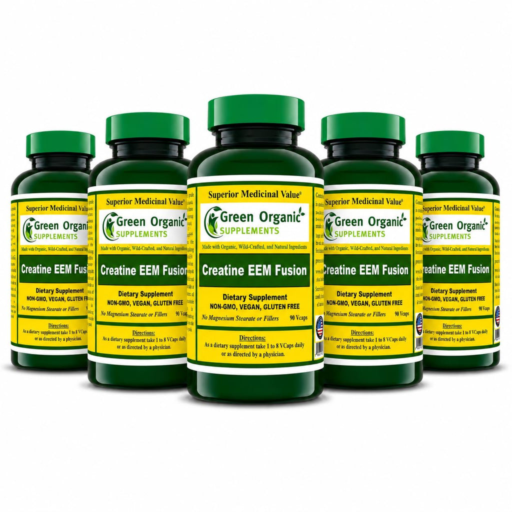 Green Organic Supplements Creatine EEM Fusion, 90 Vegetarian Capsules, High
