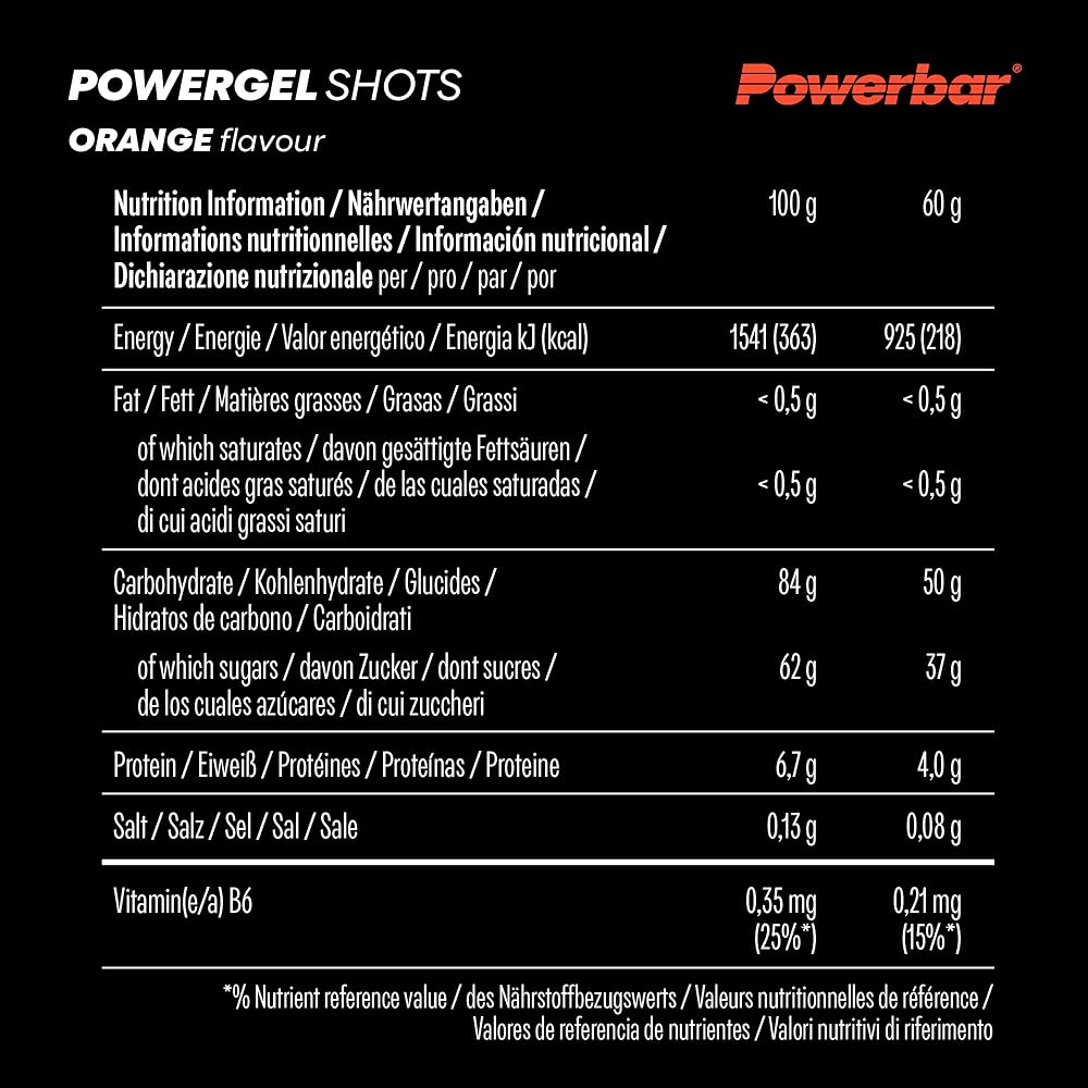 Powerbar PowerGel Shots Orange Carbohydrate Gums - 24x60g - image 6