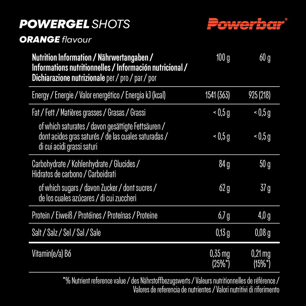 Powerbar PowerGel Shots Orange Carbohydrate Gums - 24x60g - image 6
