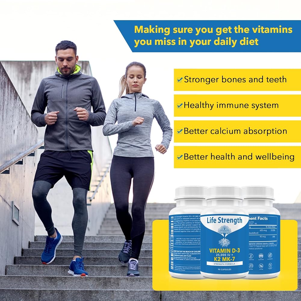 LifeStrength Vitamin K2 MK7 + D3 25,000 IU Supplement - 60 Capsules - image 3