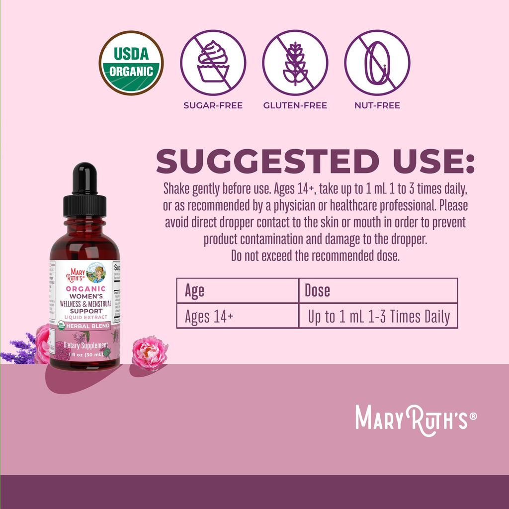 MARYRUTH'S Organic Women's Wellness Menstrual Support Liquid Drops - 1 oz - image 3