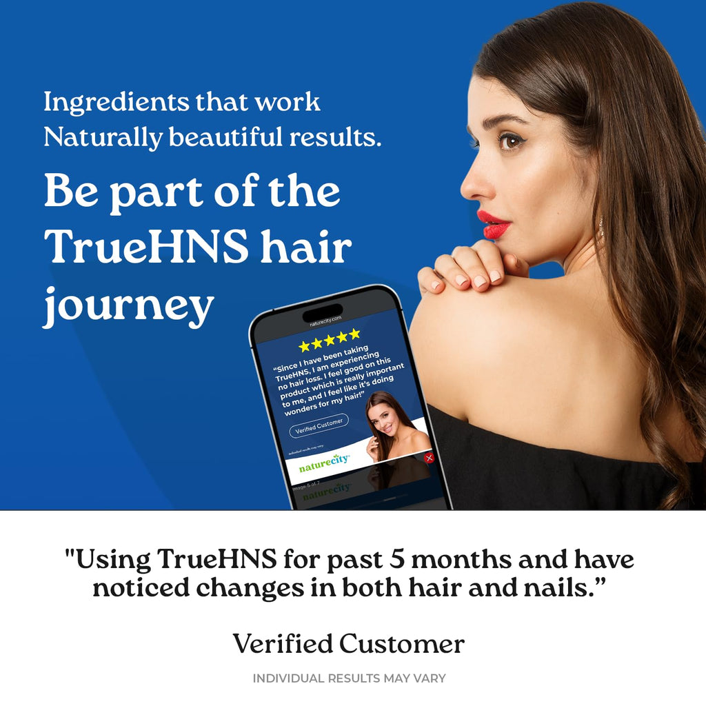 NatureCity True-HNS Hair & Nails Supplement Plant Based Biotin - 120 Capsules - image 3