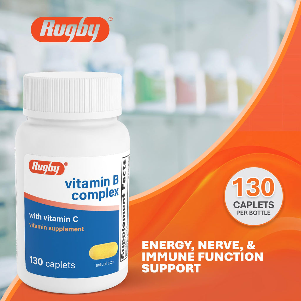 Rugby Vitamin B Complex with Vitamin C - 130 Caplets - image 2