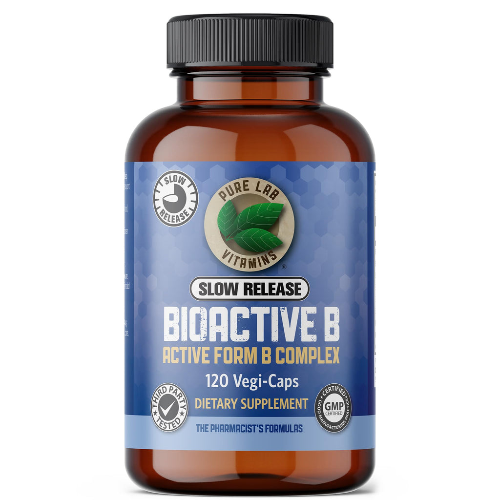 Pure Lab Vitamins Slow Release BioActive B Complex - 120 Vegetarian Capsules