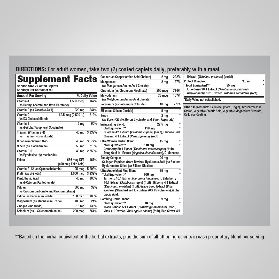 Piping Rock Multivitamin for Women - 180 Caplets - image 2