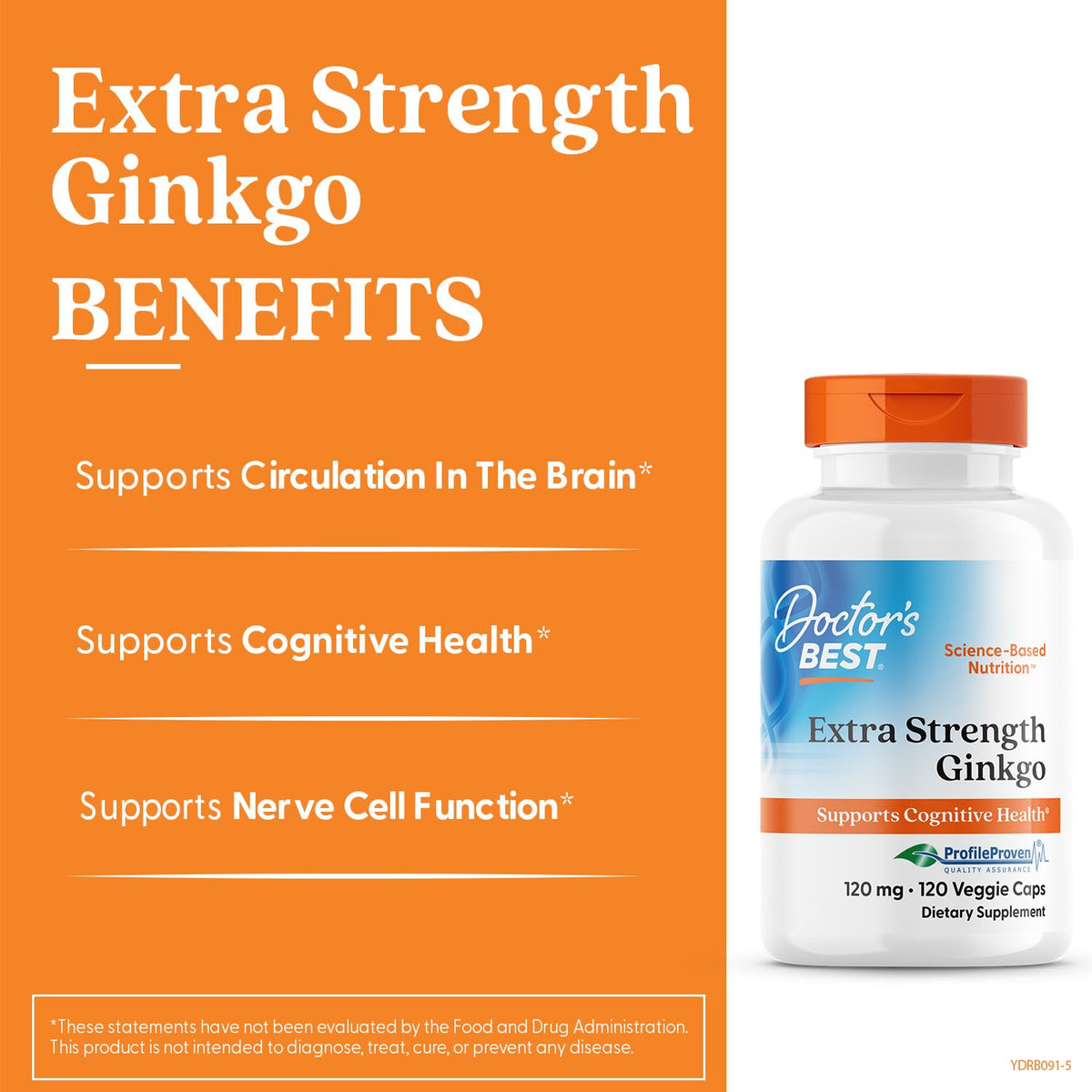 Doctor's Best Extra Strength Ginkgo Biloba 120 mg - 120 Vegetarian Capsules - image 2