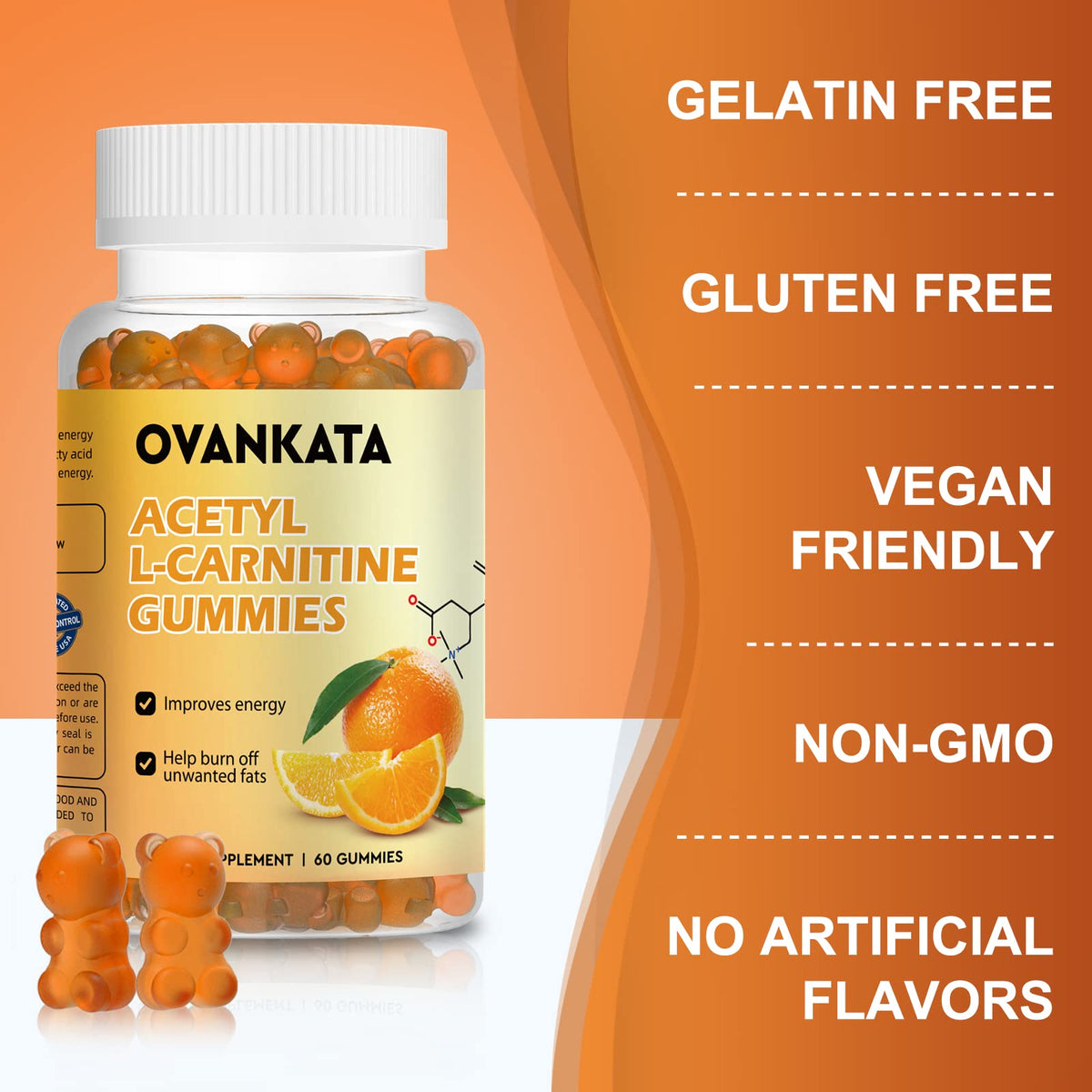 Ovankata Acetyl L-Carnitine Gummies 1500mg - 60 Count - image 7