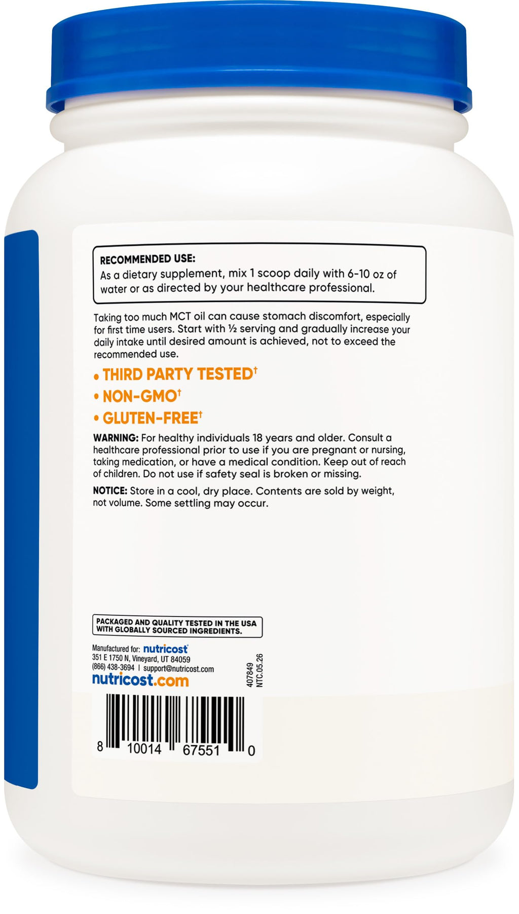 Nutricost Premium MCT Oil Powder - 2 LB - image 4