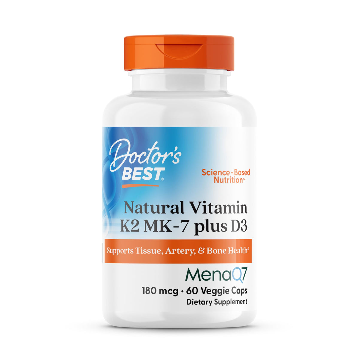 Doctor's BEST Vitamin K2 MK-7 Plus D3 - 60 Vegetarian Capsules