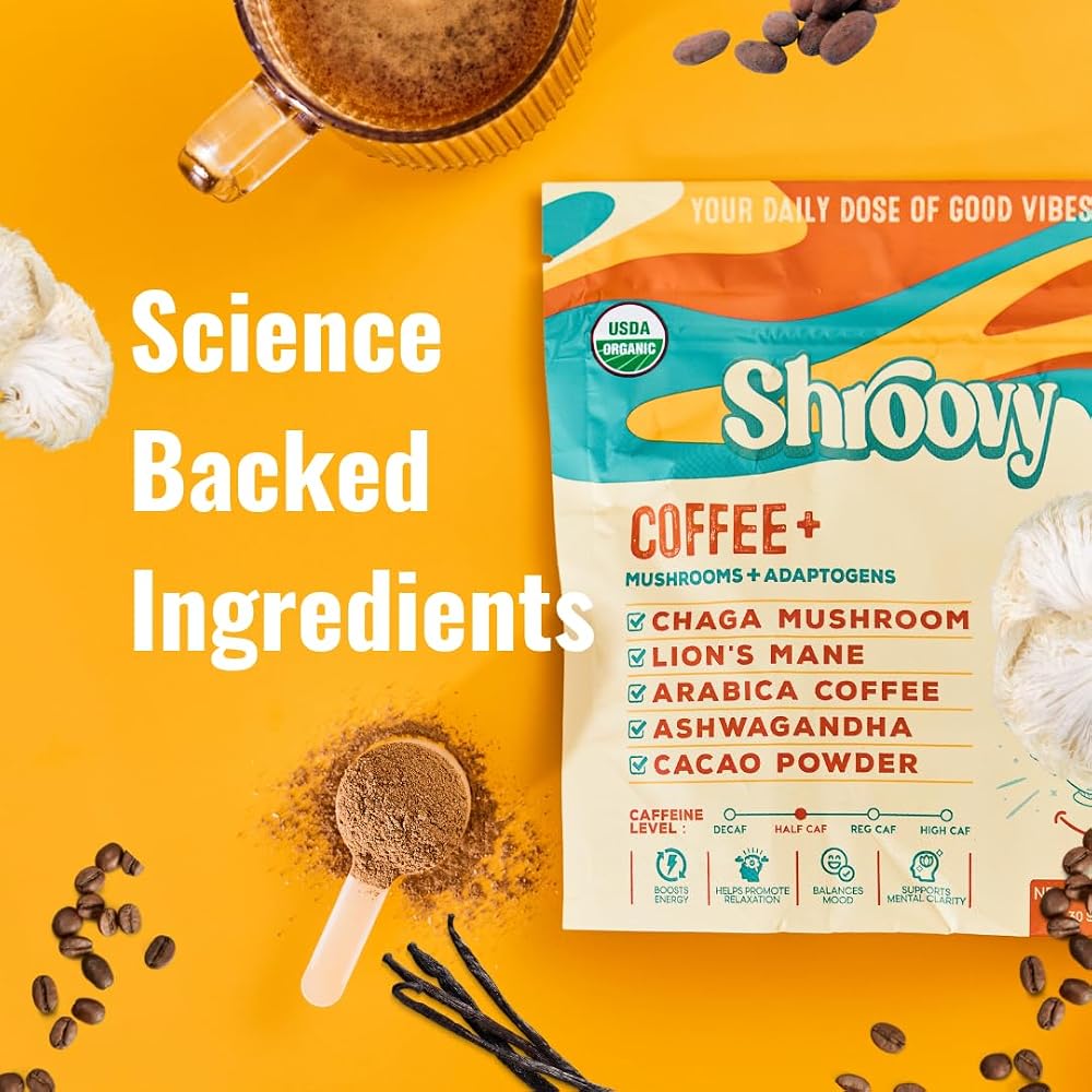 Shroovy Organic Mushroom Coffee with Lion's Mane & Ashwagandha - 30 Servings - image 5