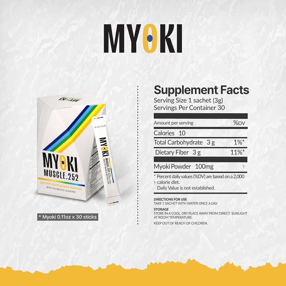 MYOKI Muscle Support Powder for Lean Muscle & Strength - 30 Stick Packs - image 5