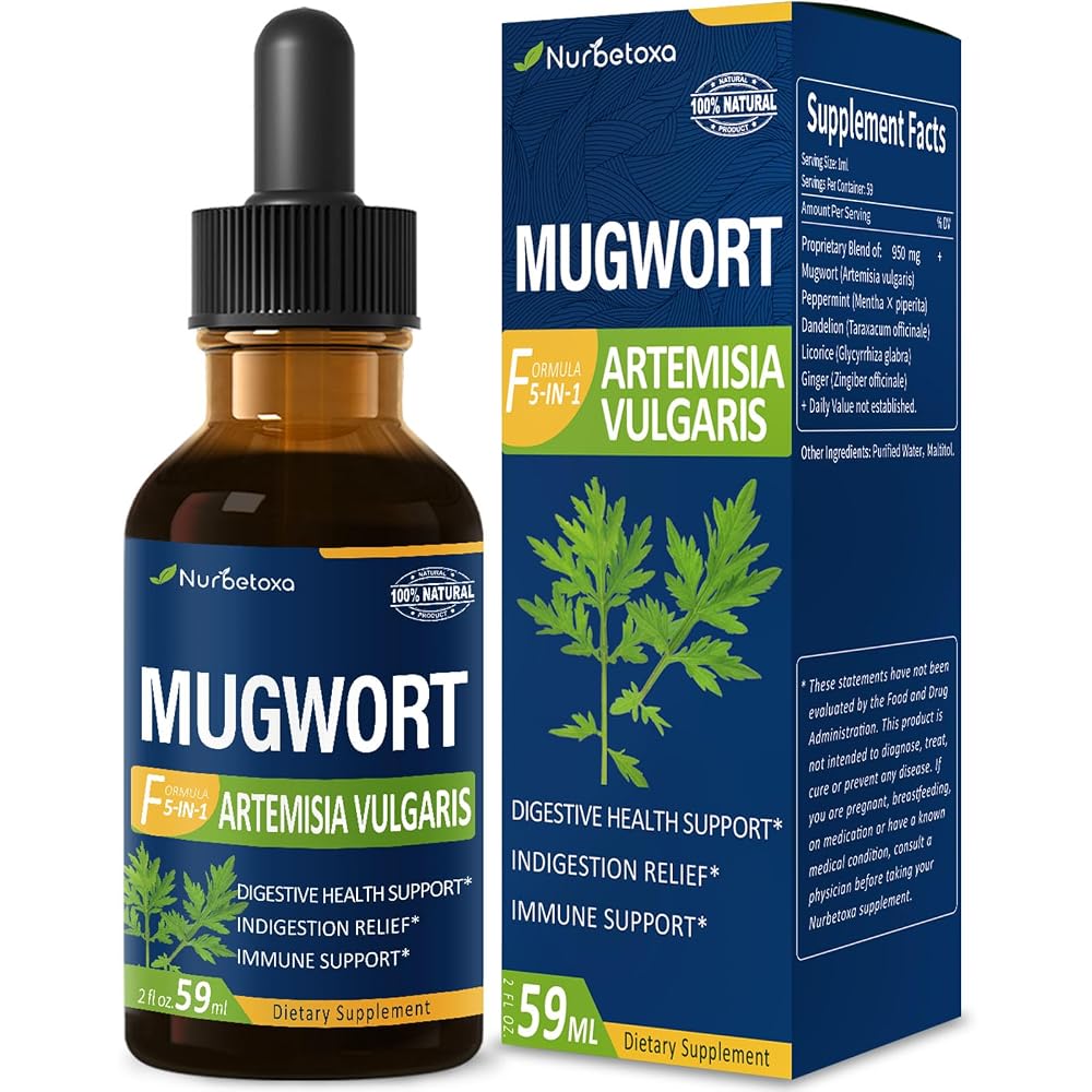 Nurbetoxa Mugwort Herb Extract Drops Digestive Support - 2 Fl Oz