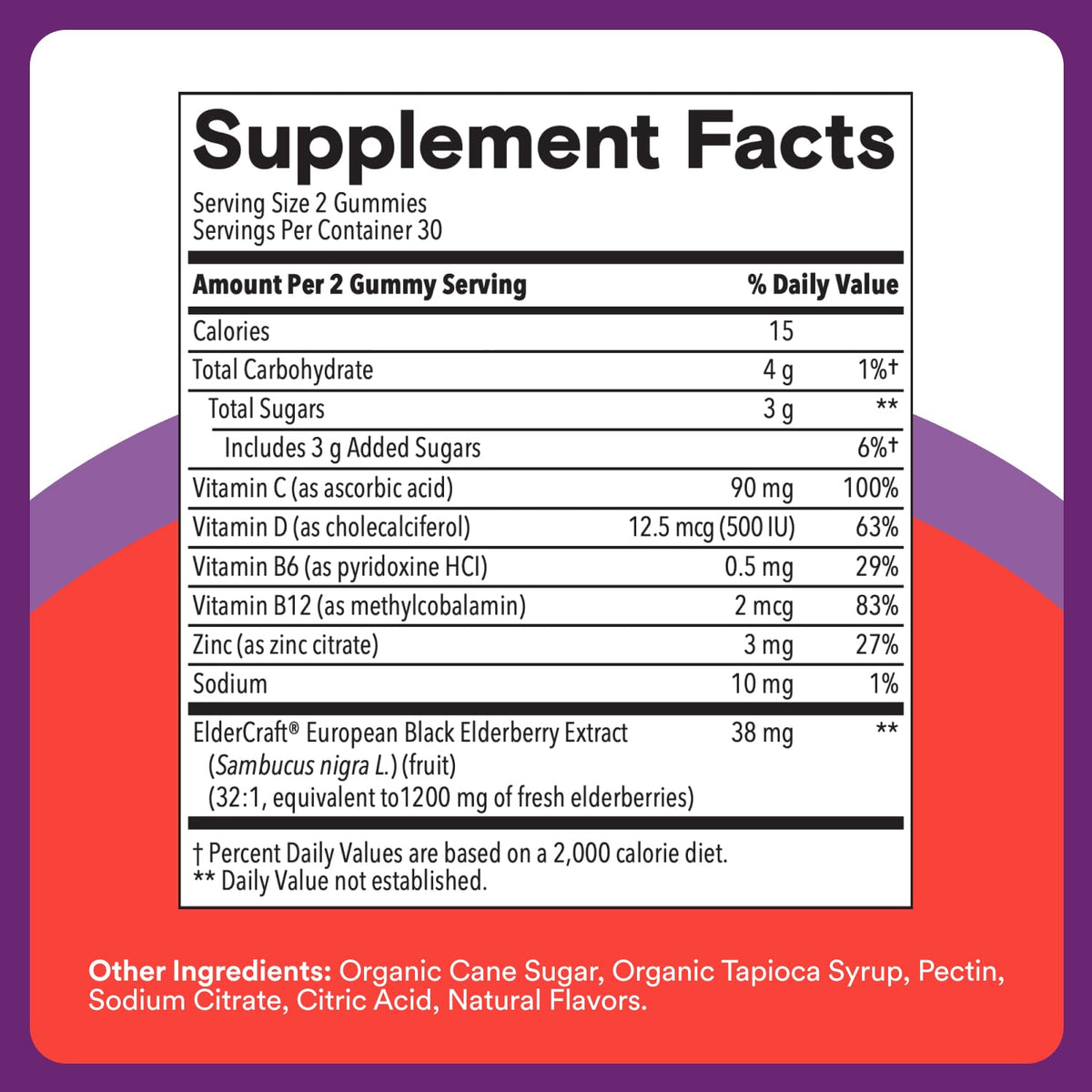 SmartyPants Kid Triple Action Immunity Elderberry Gummies - 60 Ct - image 3