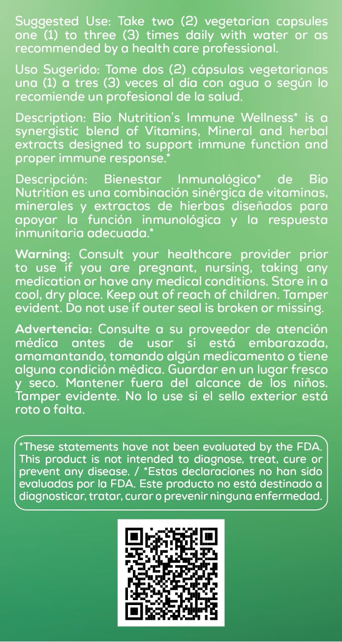 Bio Nutrition Immune Wellness Olive Leaf & Oregano - 60 Vegetarian Capsules - image 4