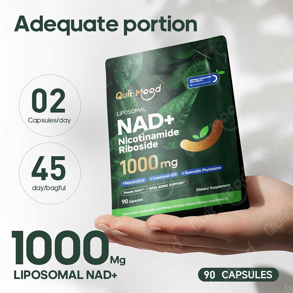 Quit mood NAD+ Supplement with Nicotinamide Riboside 1000mg - 90 Capsules - image 2