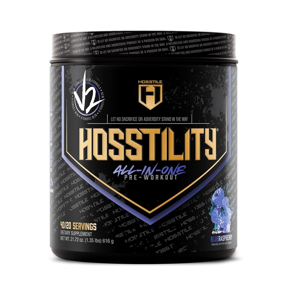 HOSSTILE Hosstility V2 Pre-Workout Powder Energy & Focus - 40/20 Servings