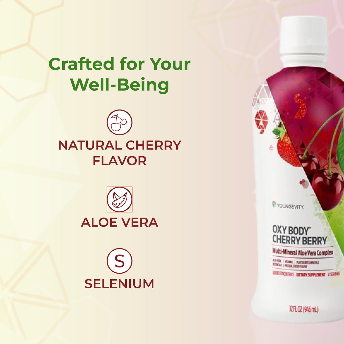 Youngevity Oxybody Cherry Berry Aloe Vera Mineral Drink - 32 oz - image 5