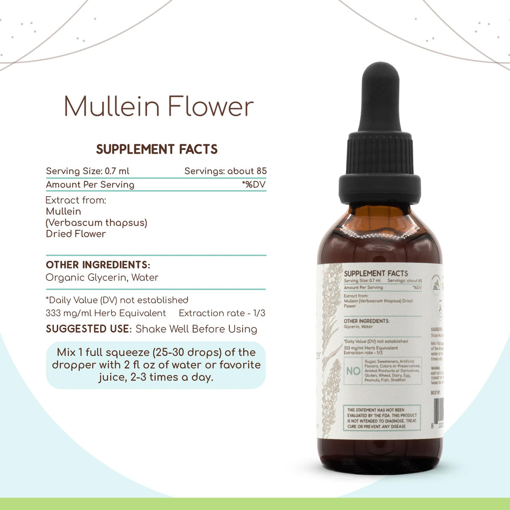 HerbEra Mullein Flower Alcohol-Free Herbal Extract Tincture
