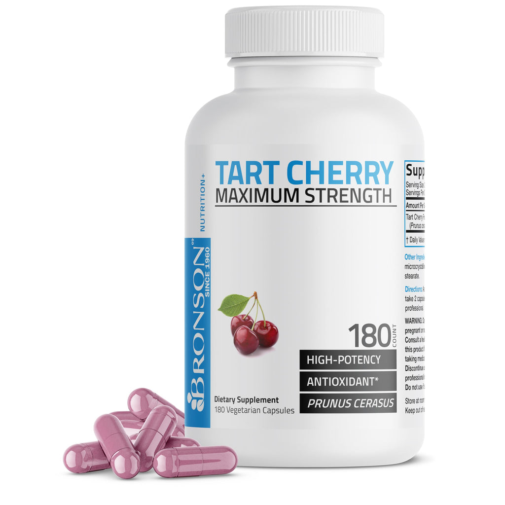 Bronson Tart Cherry Maximum Strength - 180 Vegetarian Capsules