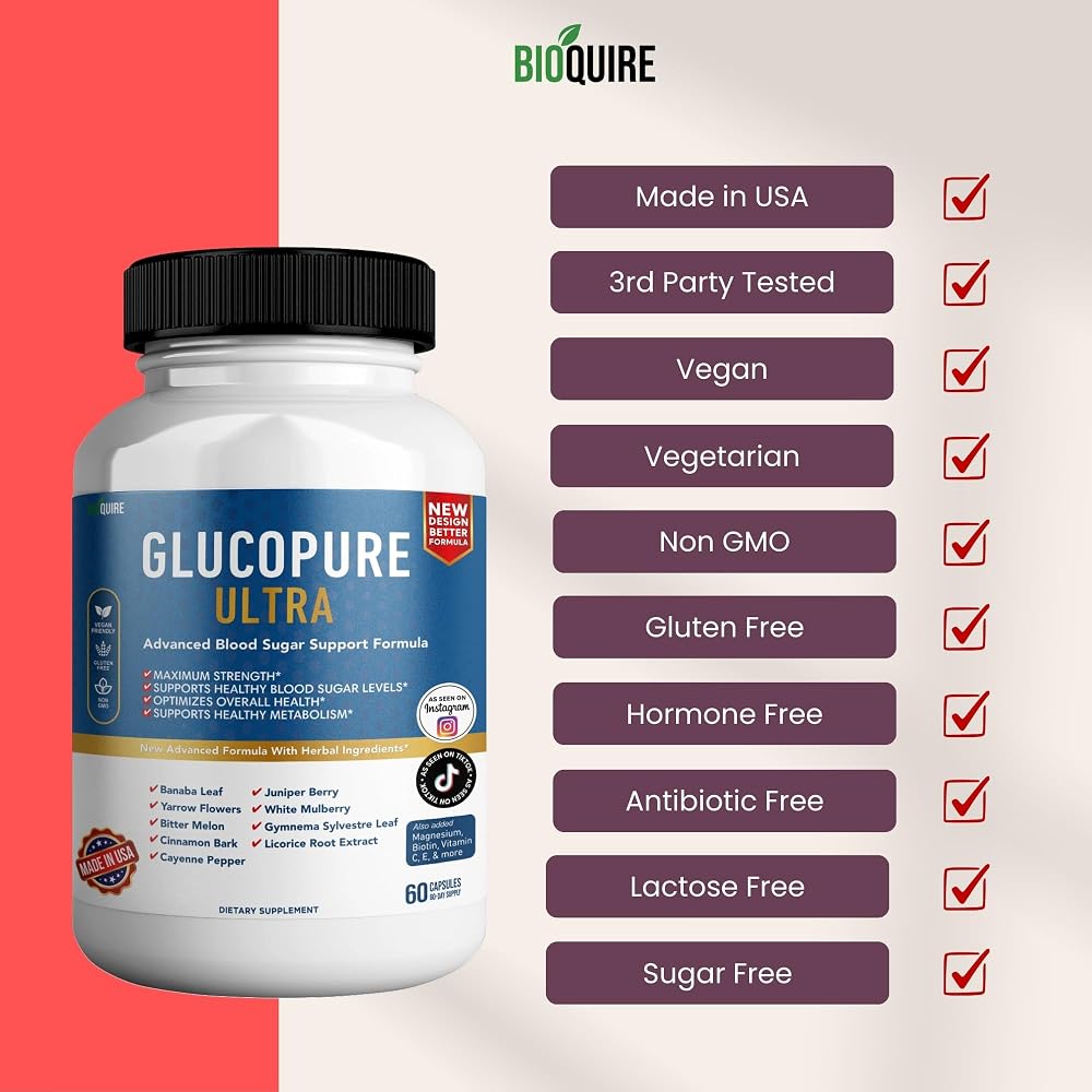 BIOQUIRE Gluco Pure Ultra Dietary Supplement - 60 Capsules - image 6