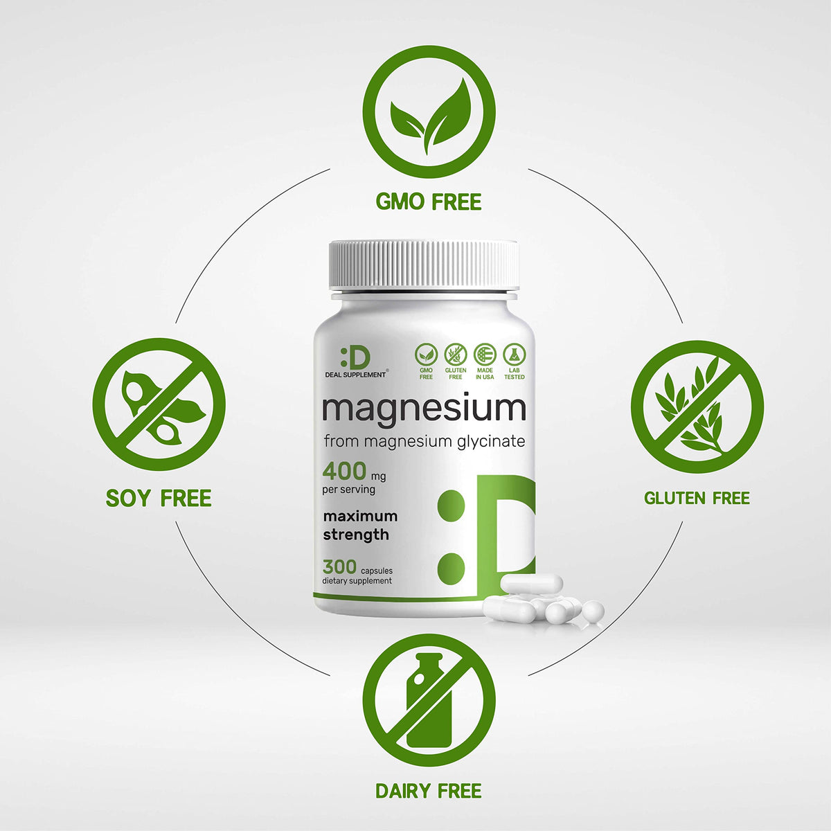 DEAL SUPPLEMENT Magnesium Glycinate 400mg - 300 Capsules - image 3