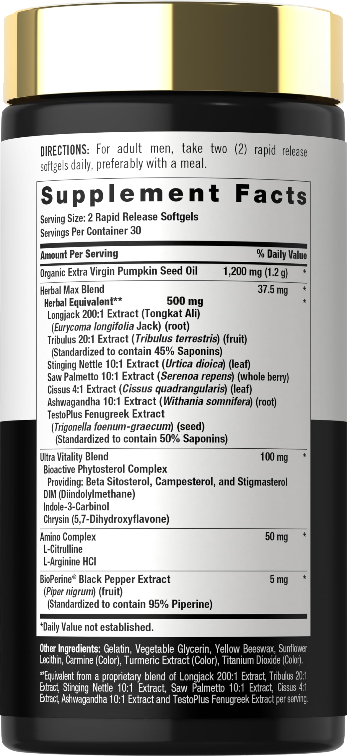 Carlyle Testosterone Supplement for Men - 60 Softgels - image 2