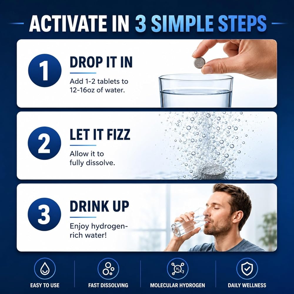 HydroLite Molecular Hydrogen Tablets for Drinking Water with Magnesium