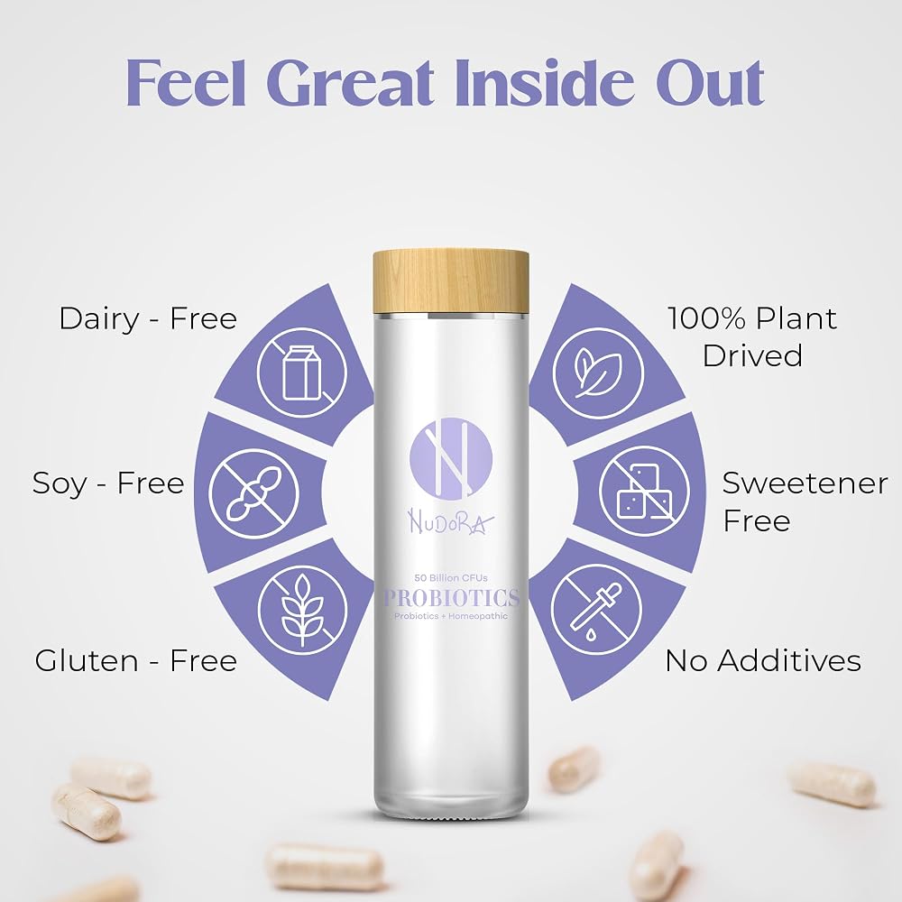 Nudora Daily 3 in 1 Probiotics & Prebiotics with Ashwagandha - 60 Capsules - image 2