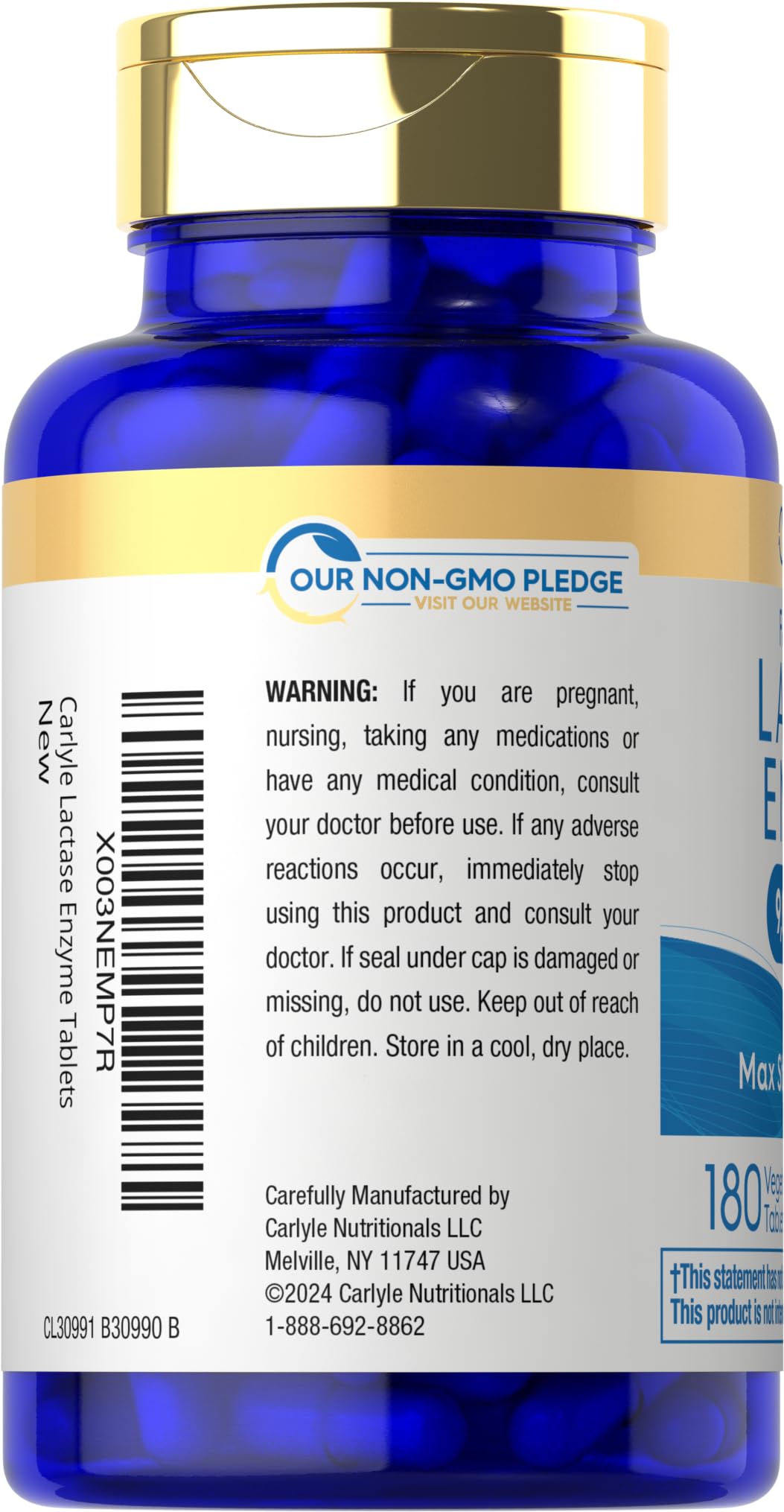 Carlyle Lactase Enzyme Tablets 9000 FCC - 180 Tablets - image 3