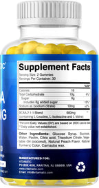 Vitamatic BCAA Gummies - Branch Chain Amino Acid Supplements - Peach