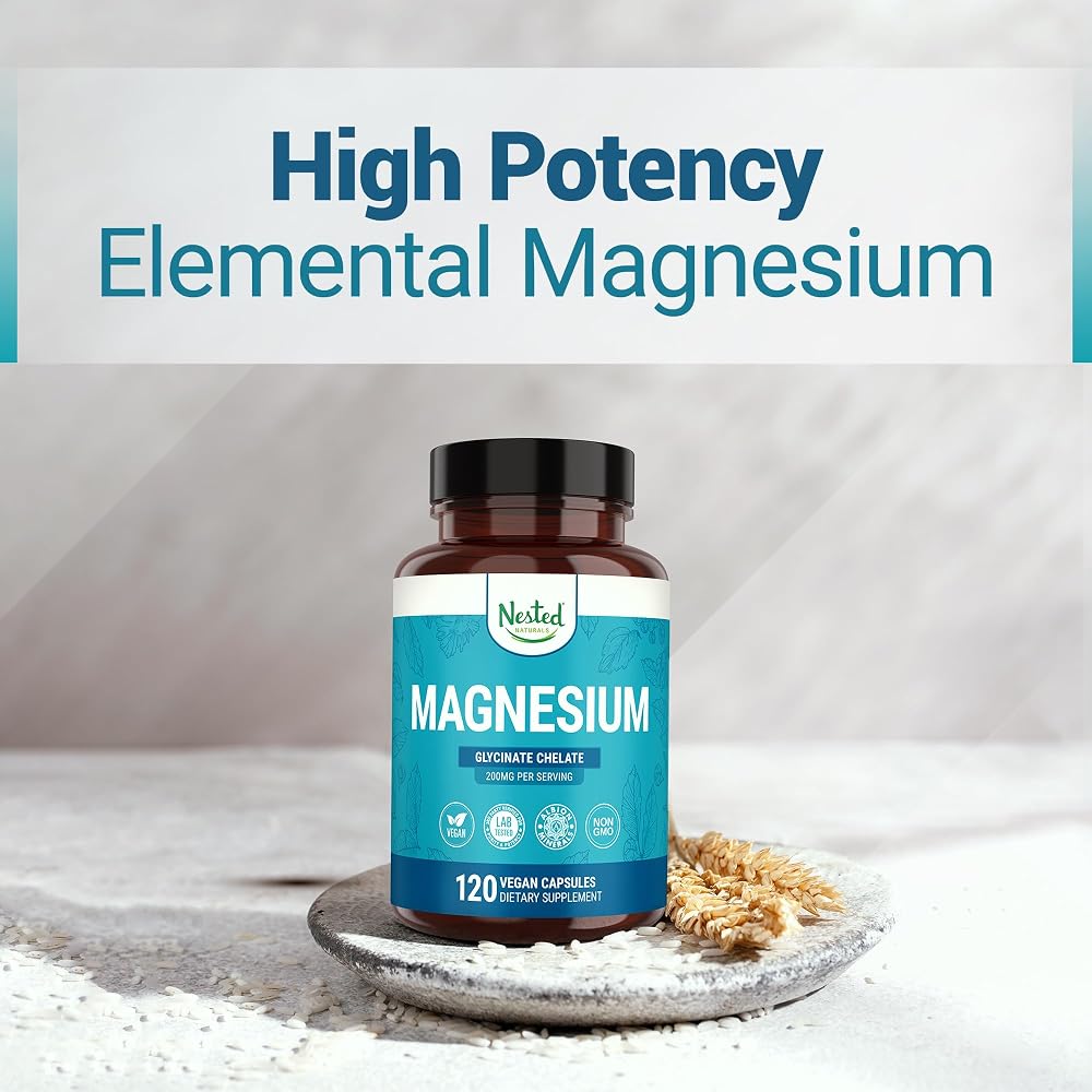 Nested Naturals Magnesium Glycinate 200mg - 240 Vegan Capsules - image 5