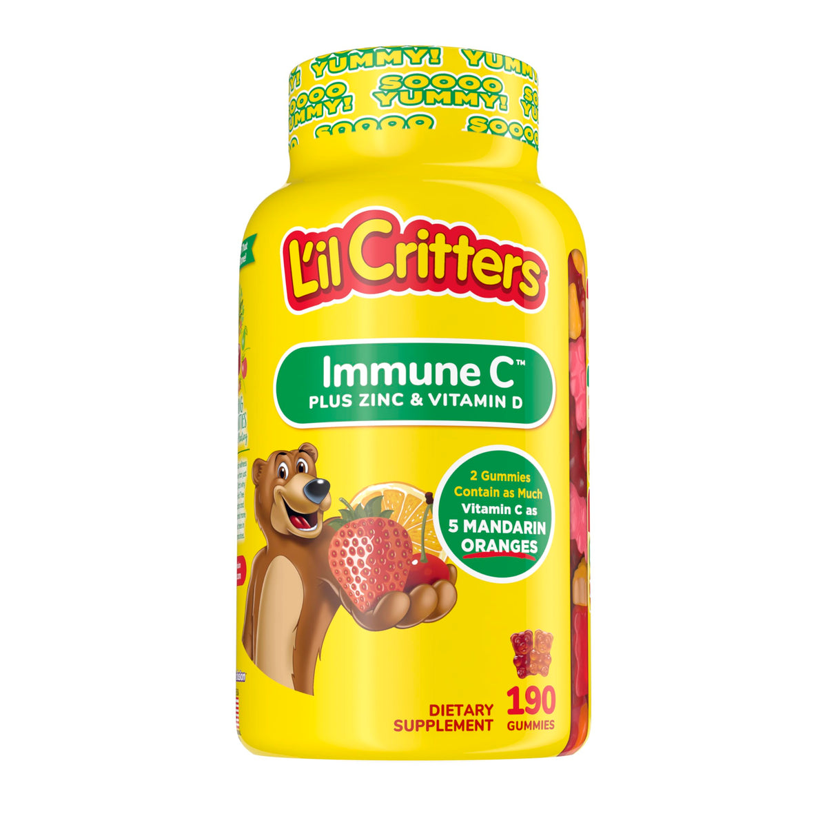 Lil Critters Kids Immune C Gummy with Zinc & Vitamin D3 - 190 Gummies - image 4