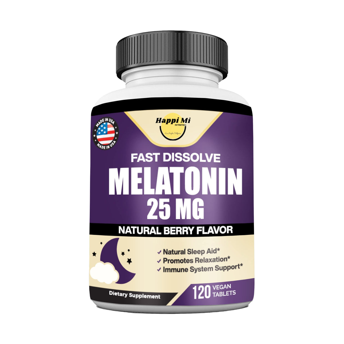 Happi Mi Nutrition Melatonin 25mg Sleep Support - 120 Tablets