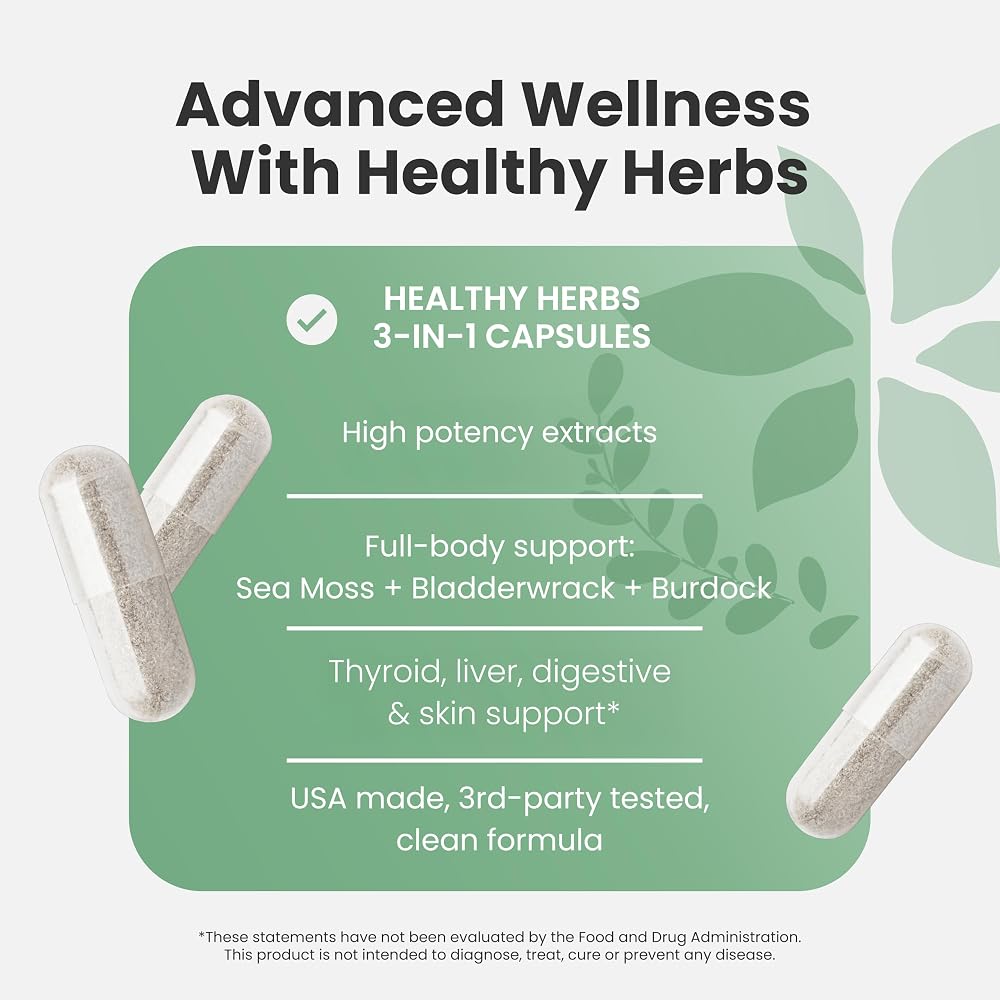 Healthy Herbs Wildcrafted Sea Moss Capsules - 120 Count - image 6