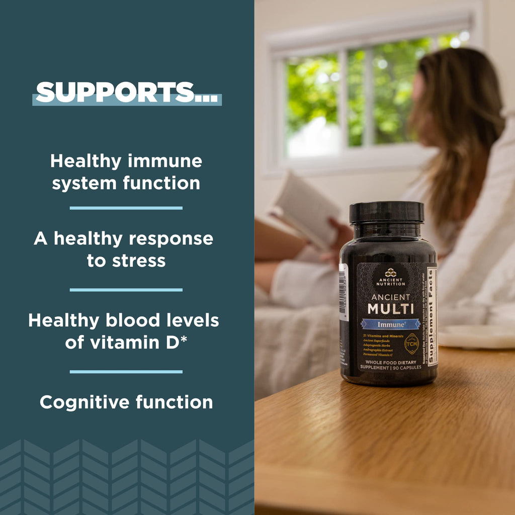 Ancient Nutrition Immune Support Multivitamin with Vitamin D & C - 90 Capsules - image 3