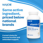 MAJOR Vitamin C 500 mg Immune Support - 300 Tablets - image 2