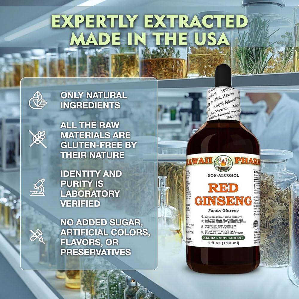 Hawaii Pharm Ginseng (Panax Ginseng) Root Alcohol-Free Extract