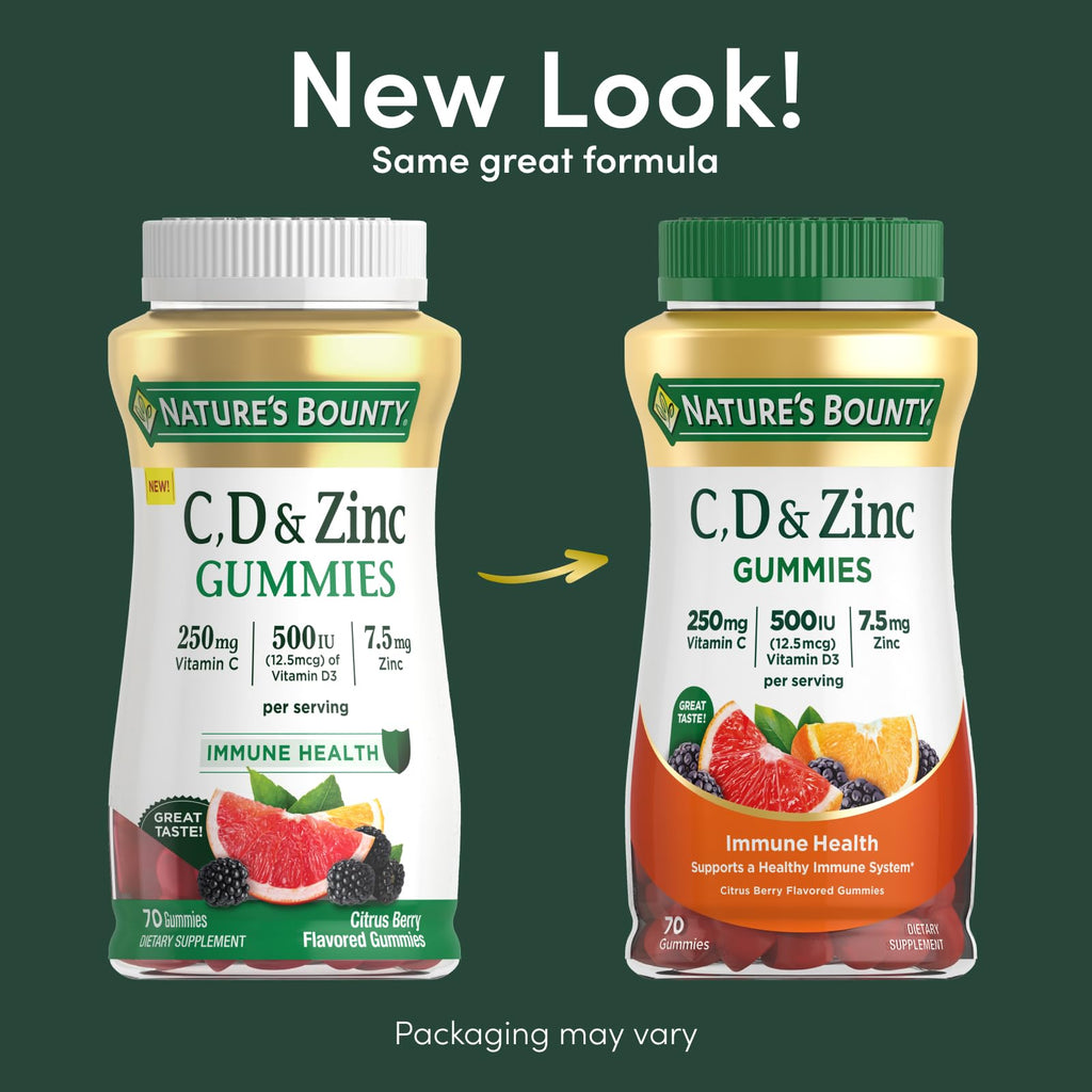 Nature's Bounty C, D, & Zinc Gummies Citrus Berry - 70 Count - image 2