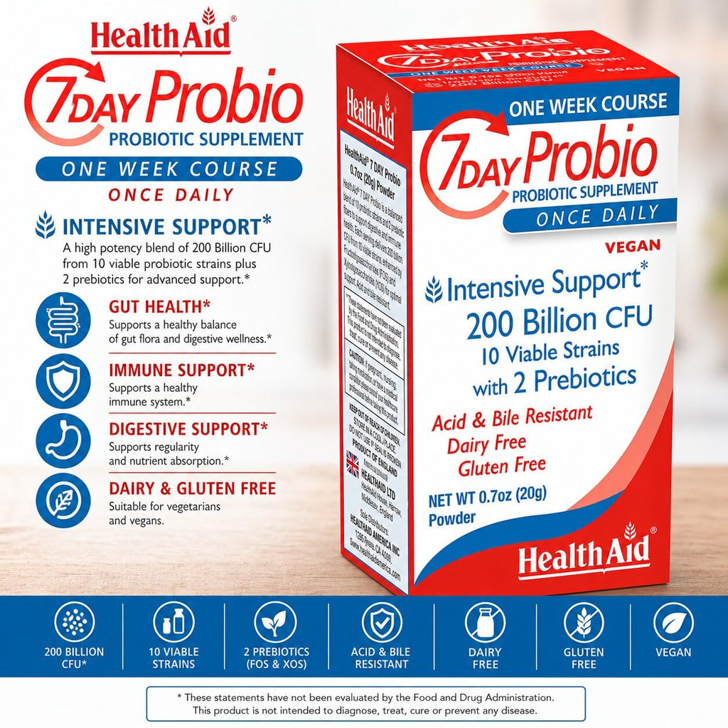 HealthAid 7 Day Probio 200 Billion CFU Probiotic Powder - 1 Ounce - image 5