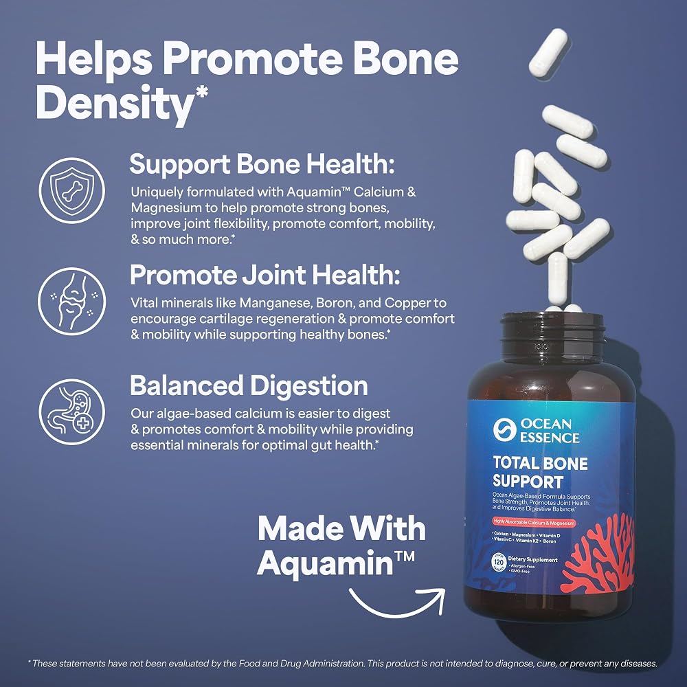 OCEAN ESSENCE Total Bone Support - Plant-Based Algae Calcium