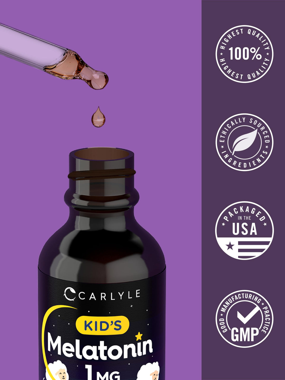 Carlyle Kids Melatonin Liquid 1 mg - 2 fl oz (Pack of 2) - image 7